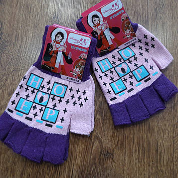 Жіночі (підліткові) вовняні рукавички без пальчиків "Shuaini" HOPE Фиалетовые