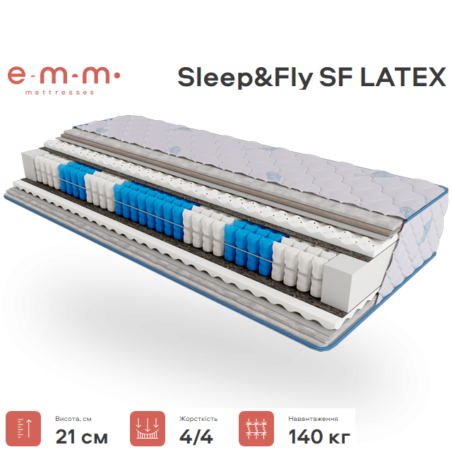 Матрац Latex SF 21см 140*200 блок 7-zone ultra з натуральним латексом