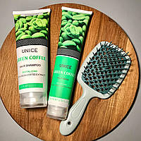 Набор для ухода за волосами Unice Green Coffee (шампунь, маска, расческа)