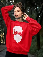 Свитшот женский с новогодним принтом Hipster Santa (Хипстер Санта) - 2105