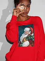 Свитшот женский с новогодним принтом Santa Claus (Санта Клаус) - 2111