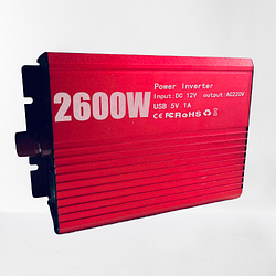 Інвертор перетворювач напруги Power Inverter 12-220V, 2600W