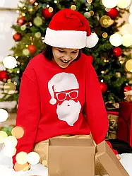 Світшот дитячий з новорічним принтом Hipster Santa (Хіпстер Санта) - 2105