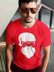 Футболка чоловіча з новорічним принтом Hipster Santa (Хіпстер Санта) (2105)