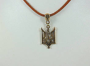 Герб України Тризуб, на намистині підвісі з однієї сторони Герб України, з іншої хрест., фото 5