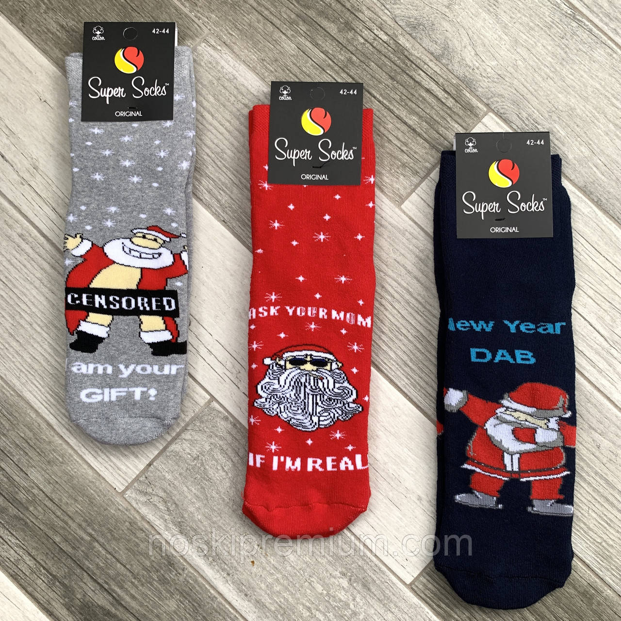 Новорічні шкарпетки чоловічі махрові бавовна Super Socks, арт. 006, розмір 42-44, асорті 019, 006, фото 1