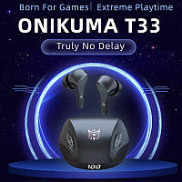 Беспроводные игровые наушники ONIKUMA T33 Наушники с зарядным кейсом и микрофоном Наушники геймерские