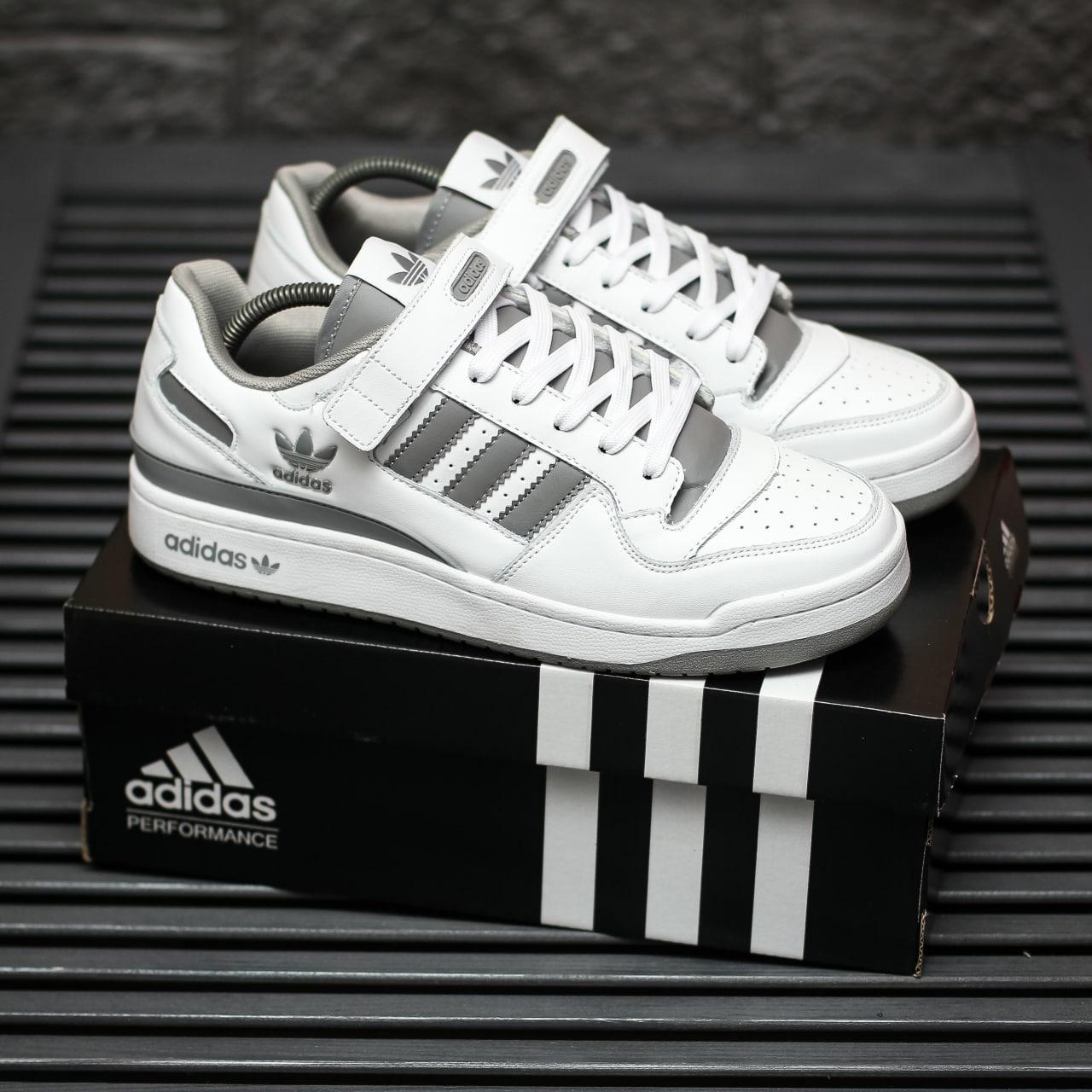 Кросівки чоловічі білі Adidas Forum 84 Low White Grey (10249), фото 1