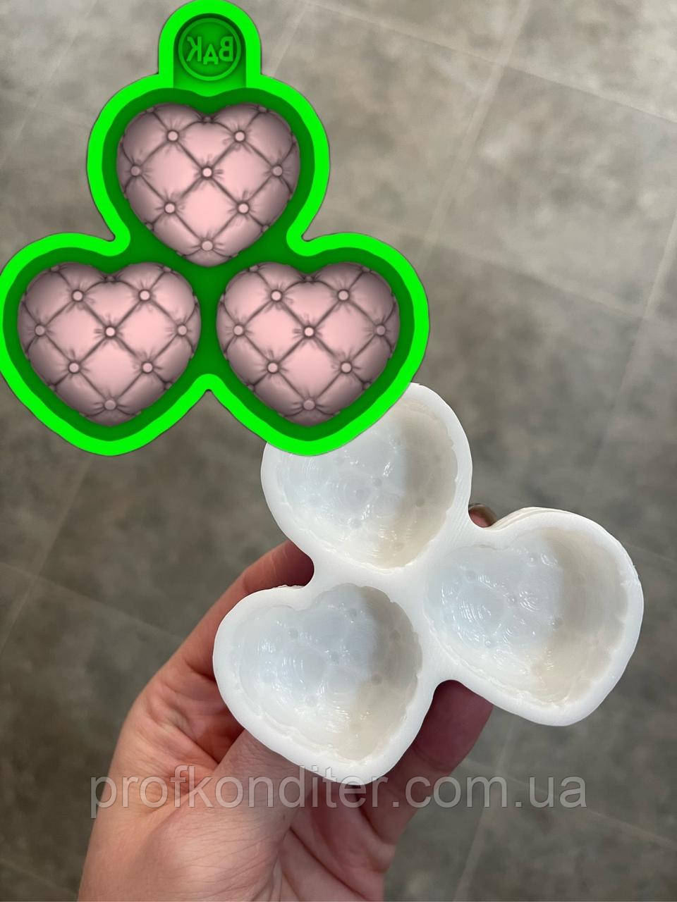 ЕКСКЛЮЗИВ! Силіконовий Молд для шоколаду "Серця з декором для цукерок", фото 1