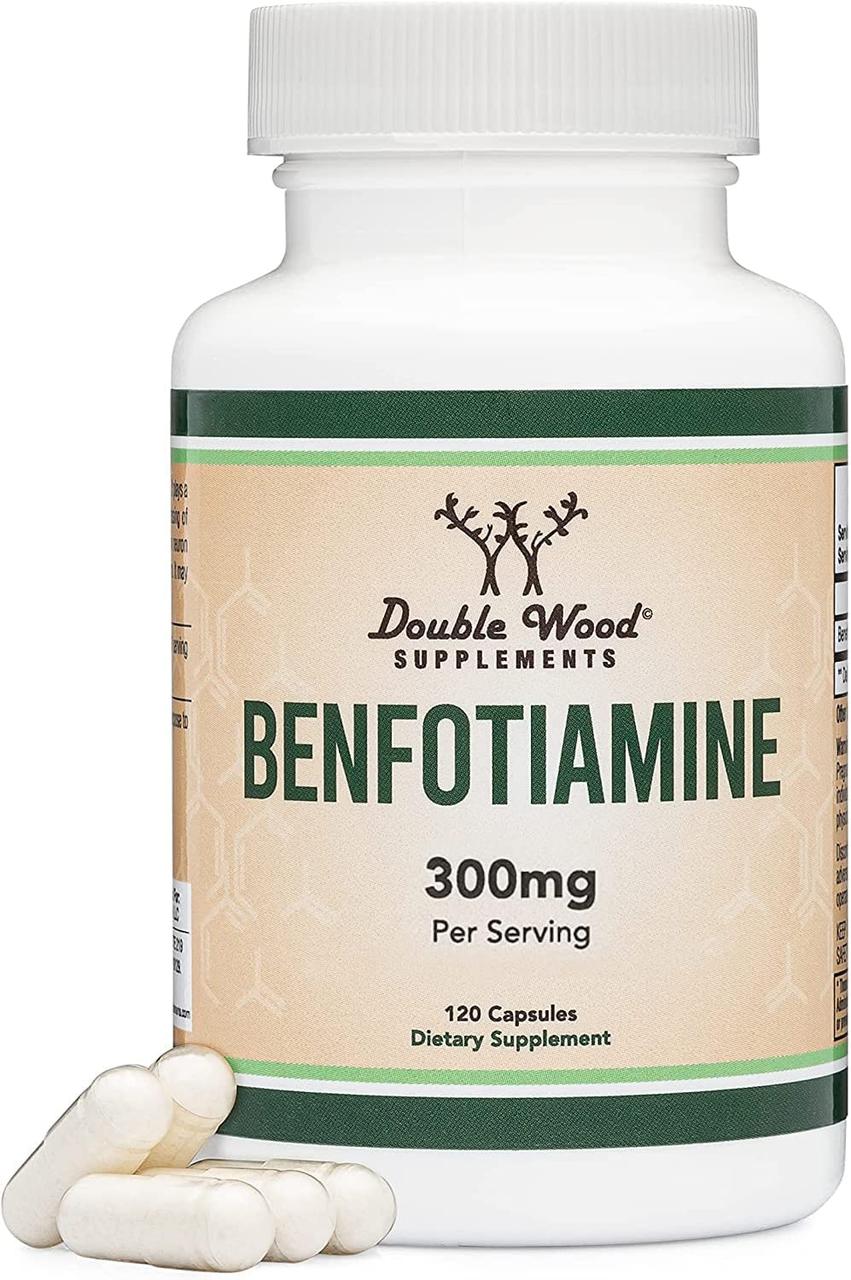 Double Wood Benfotiamine / Бенфотіамін біодоступний вітамін Б1 120 капсул