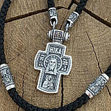 Срібний хрест на шовковому шнурку, фото 4