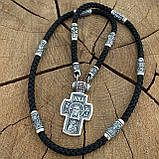 Срібний хрест на шовковому шнурку, фото 2