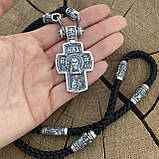 Срібний хрест на шовковому шнурку, фото 5