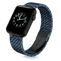 Ремешок Coteetci W76 Carbon Fiber Pattern для Apple Watch 42/44/45/49mm Blue