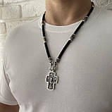 Срібний хрест на шовковому шнурку, фото 6