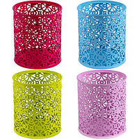 Стакан для ручок металевий "Ажурний" кольоровий