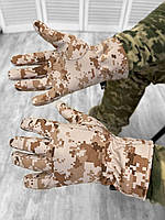 Камуфляжные перчатки Софтшелл на флисе для ВСУ Зимние полнопалые перчатки утепленные флисовые (DB-13212)