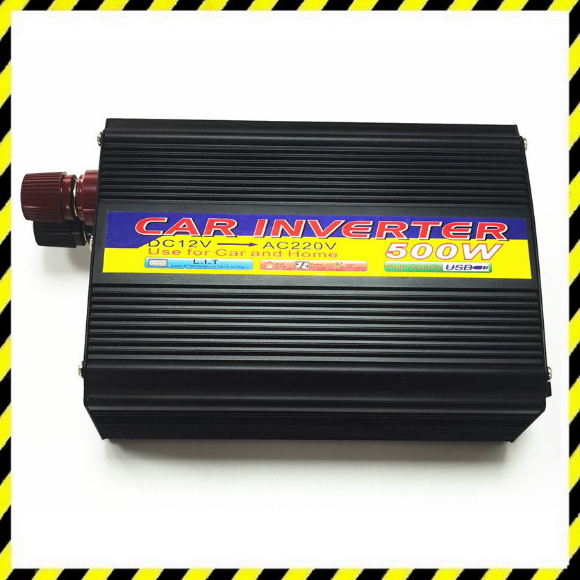 Інвертор на 500W з 12 на 220 В, Перетворювач напруги для дому SY12-500W Чорний