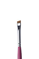 Zola Кисточка малиновая узкая со скосом 01 для покраски бровей MAGIC BROW BRUSH / Alla Zayats