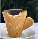 Набір: 6 їстівних чашок — печива для напоїв: кави,чаю, гарячого шоколаду,какао, морозива, фото 5