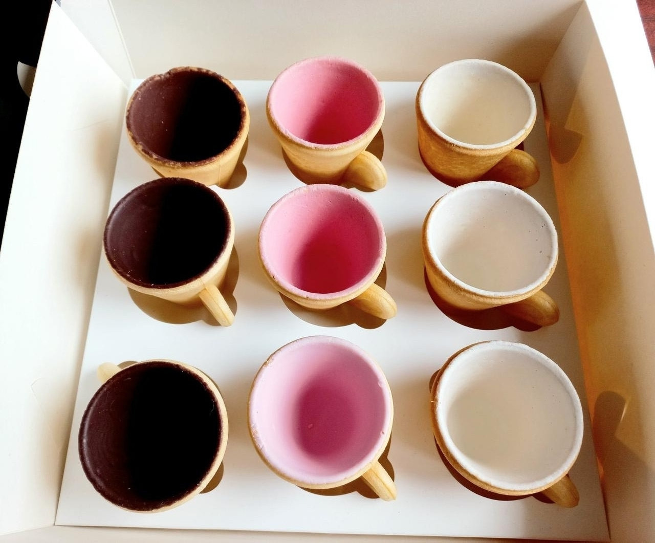 Набір: 9 їстівних чашок — печива для напоїв: кави,чаю, гарячого шоколаду,какао, морозива