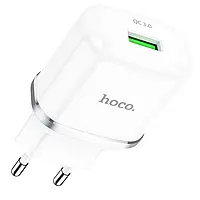 У Нас: Адаптер мережевий зарядний пристрій HOCO N3 Special 1USB 18W 3A QC3.0 White -OK