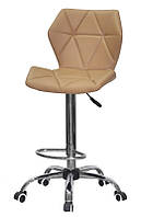 Высокий рабочий стул на колесах Torino кожзам бежевый 1009 Bar CH-Office