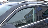 Дефлекторы окон (ветровики) Subaru Legacy 2009- 4дв Хром молдинг (Субару Легаси) SUB11-M