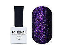 Гель-лак Kiemi professional №076 темно-фиолетовый с блесткой 10ml