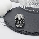 Чоловіче жіноче кільце біжутерія череп хром розмір 18-22 мм, фото 3