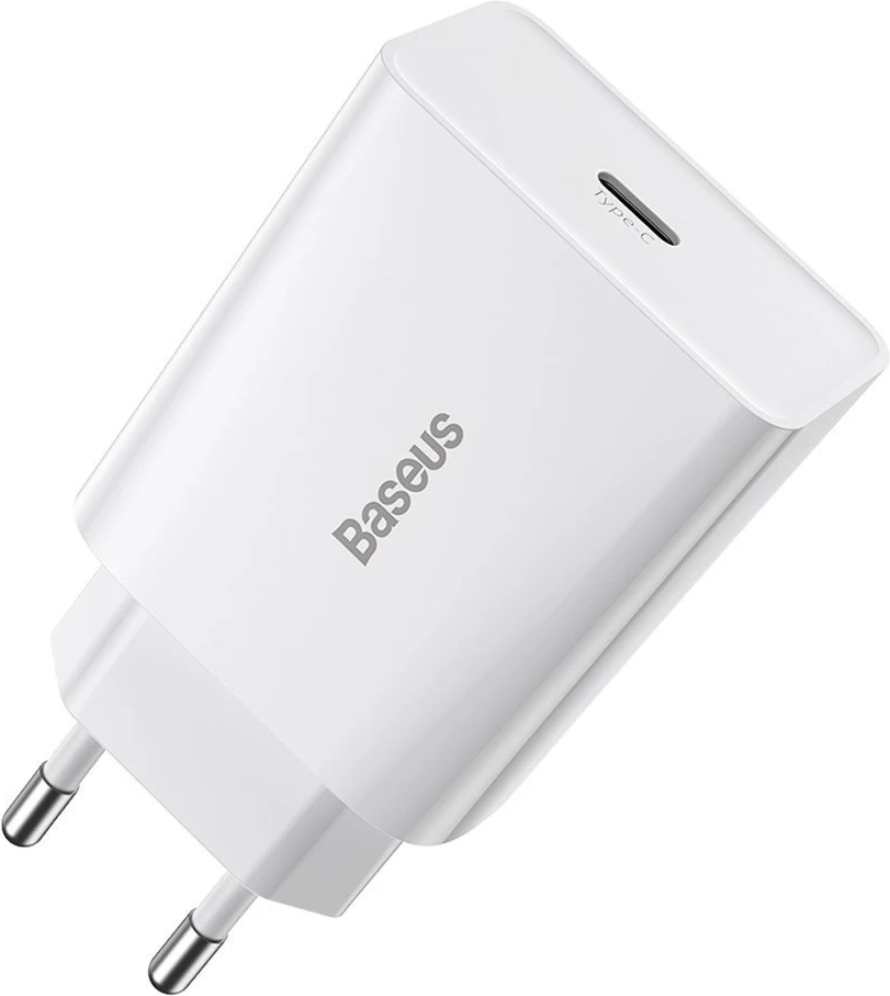 Мережевий зарядний пристрій Baseus Speed Mini Quick Charger 1C 20 W EU white (CCFS-SN02), фото 1