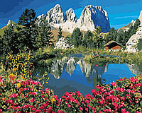 Картина по номерам Горное озеро Картины в цифрах пейзаж гор 40х50см Rainbow Ar GX27768