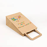 Подарункові пакети Дитячі 150*90*240 Крафт Пакет з Днем народження з написом, фото 5