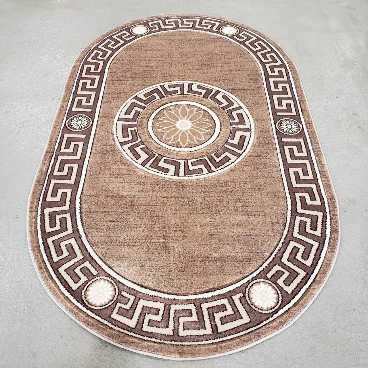 Килим абстракція 8177 бежевий овальний, фото 1