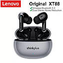 Оригінальні бездротові навушники Lenovo XT88 thinkplus TWS із зарядним боксом. Чорні., фото 2