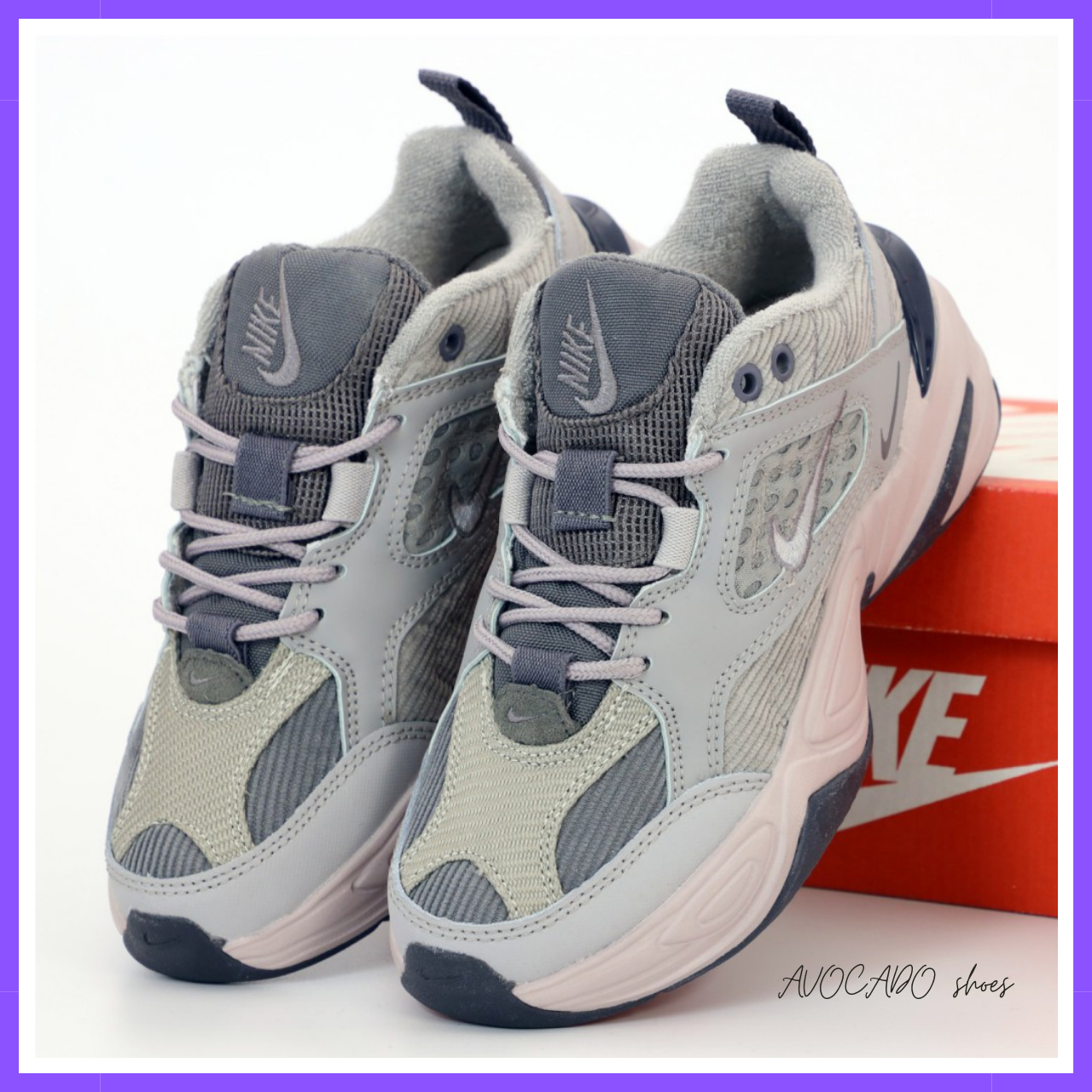 Кроссовки женские Nike M2K Tekno gray / Найк м2к Текно серые (ID ...