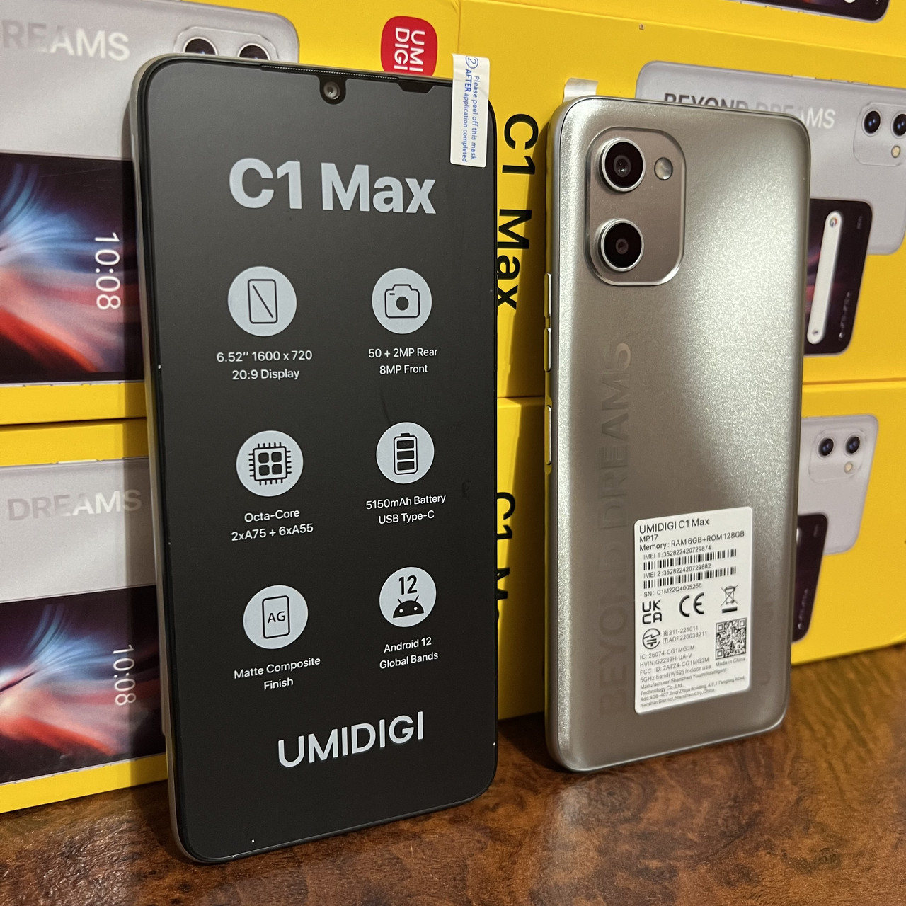 Смартфон Umidigi C1 Max 6/128Gb Silver 5150mAh 50Mpx Android 12 +чехол - фото 1 - id-p1741368275