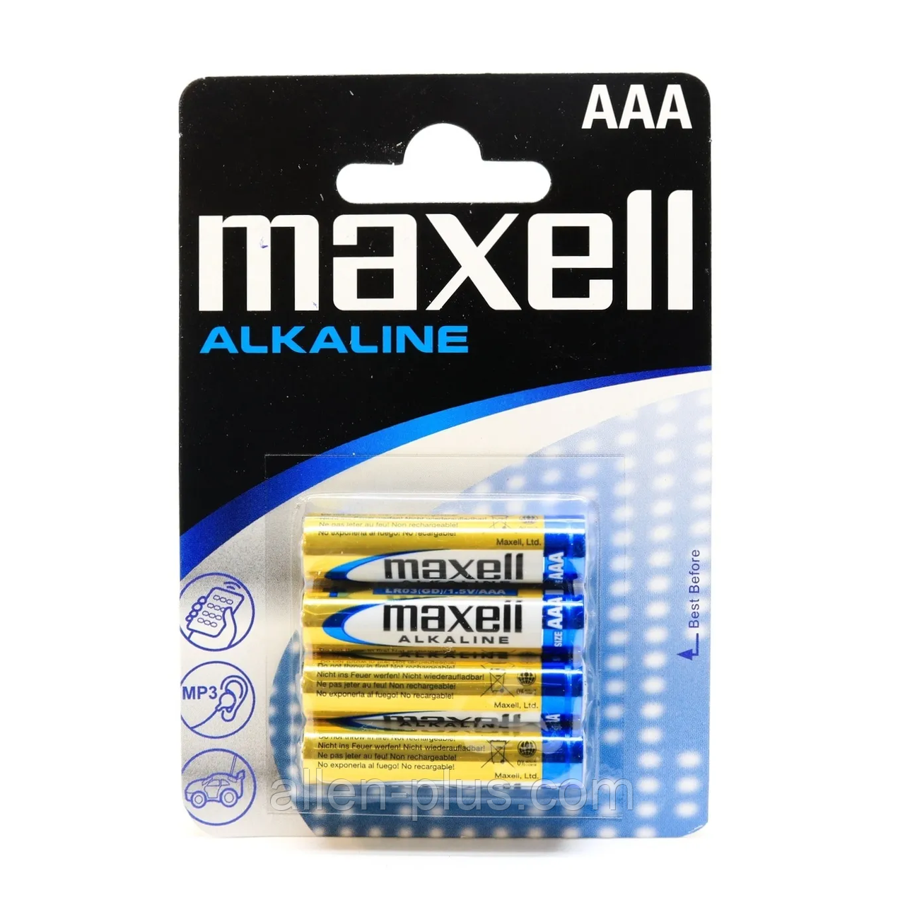 Батарейки лужні Maxell Alkaline LR03/AAA 1.5V, 4 шт. на блістері