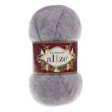 Нитки пряжа для в'язання KID MOHAIR KID ROYAL Кід Мохер Кід Роял 50 № 52 - сірий