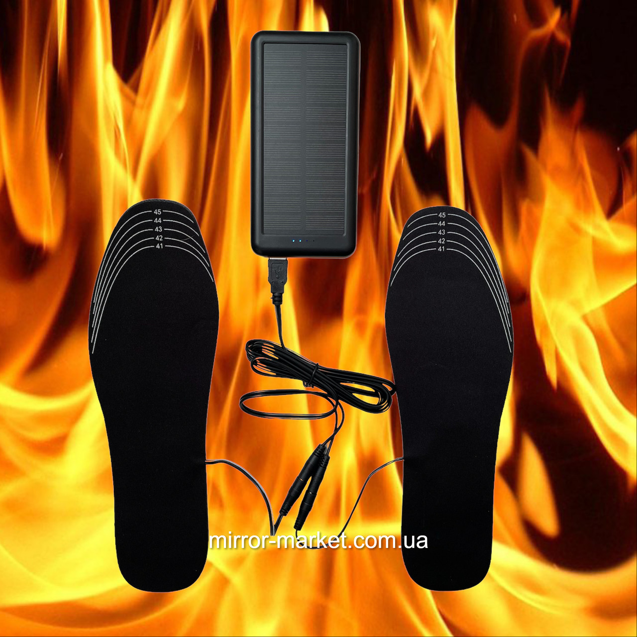 Електричні устілки з підігрівом Розмір 41-44. Устілки із універсальним розміром. Електроустілки USB, фото 1