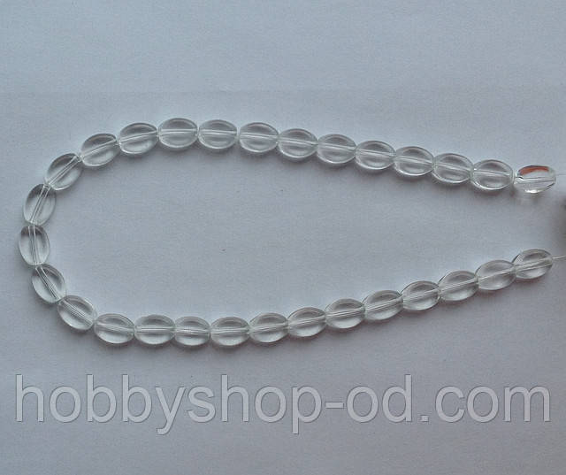 Бусина Овал плоский колір прозорий 8*11 мм, фото 1