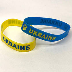 Пара силіконових браслетів Україна жовто-блакитний 1 см