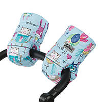 Теплі зимові рукавички DoRechi на овчинці для колясок, для санок / муфта на коляску для батьків