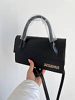 Женская сумка Jacquemus Le Chiquito long (черная) BONO55 красивая стильная деловая на длинном ремне cross
