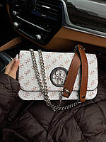 Женская подарочная сумка клатч Guess (белая) art0235 стильная красивая сумочка на длинной цепочке с ремешком