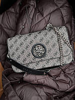 Женская подарочная сумка клатч Guess (серая) art0232 стильная красивая сумочка на длинной цепочке с ремешком