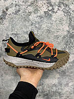 Мужские кроссовки Nike Acg Mounth Low Hazel Rush (хаки с чёрным и оранжевым) цветные спортивные кроссы I1192