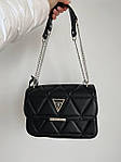 Жіноча подарункова сумка Guess zippy black (чорна) BONO000050 стильна зручна одне відділення на ланцюжку топ, фото 4