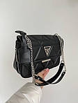 Жіноча подарункова сумка Guess zippy black (чорна) BONO000050 стильна зручна одне відділення на ланцюжку топ, фото 5