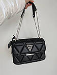 Жіноча подарункова сумка Guess zippy black (чорна) BONO000050 стильна зручна одне відділення на ланцюжку топ, фото 8